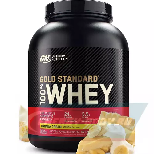  OPTIMUM NUTRITION 100% Whey Gold Standard Банановый крем, 2270 г + шейкер