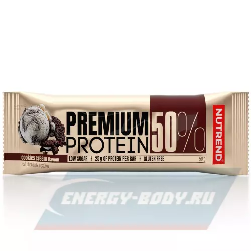 Батончик протеиновый NUTREND Premium Protein 50 Bar Кремовое печенье, 50 г