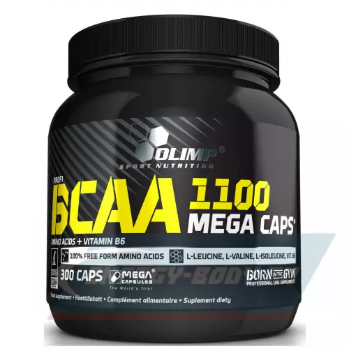 ВСАА OLIMP BCAA MEGA CAPS 1100 2:1:1 Нейтральный, 300 капсул