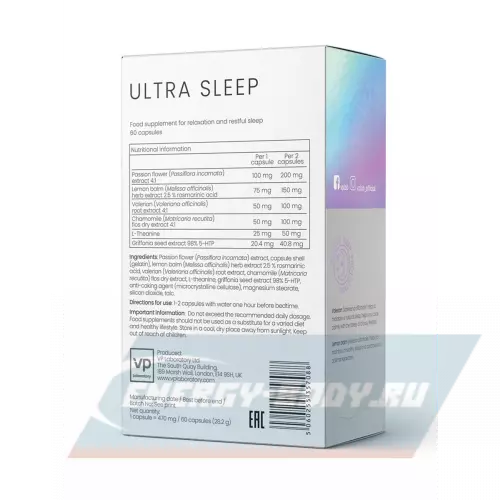  VP Laboratory ULTRA SLEEP Нейтральный, 60 капс