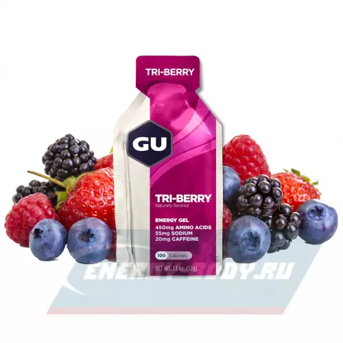 Энергетический гель GU ENERGY GU ORIGINAL ENERGY GEL 20mg caffeine Лесные ягоды, 1 стик x 32 г