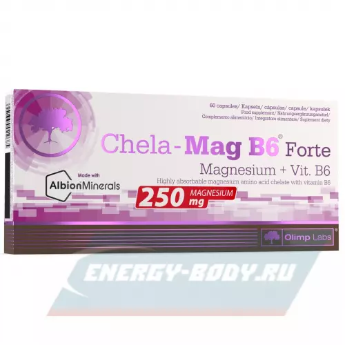  OLIMP CHELA-MAG B6 FORTE MEGA CAPS 250 mg Нейтральный, 60 капсул