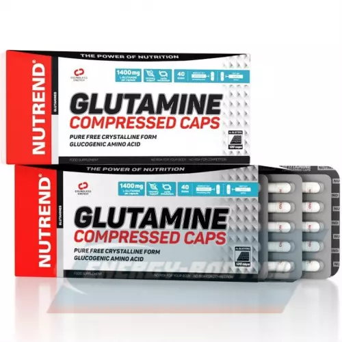 Глютамин NUTREND GLUTAMINE COMPRESSED CAPS Нейтральный, 120 капсул