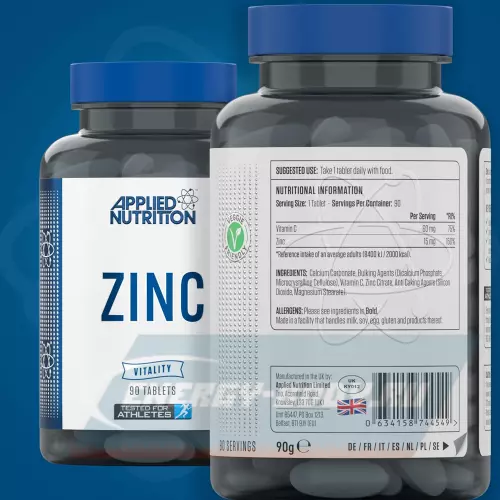 Applied Nutrition Zinc 15 mg + Vitamin C 60 mg 90 таблеток
