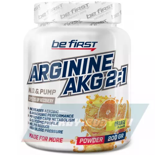  Be First Arginine AKG 2:1 (AAKG) powder (аргинин альфа-кетоглутарат) Апельсин, 200 г