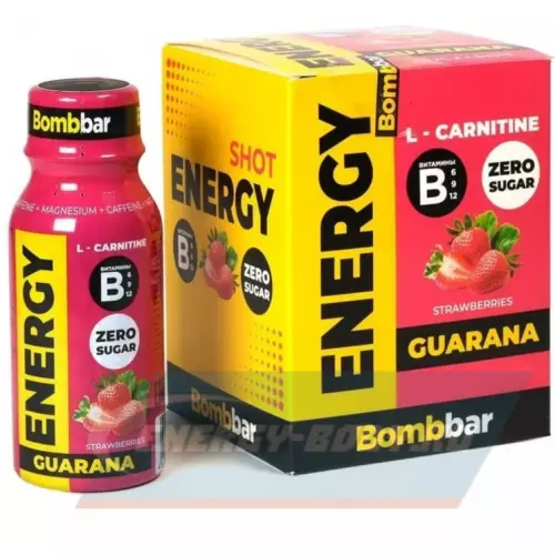 L-Карнитин Bombbar SHOT Energy L-Carnitine Guarana Клубника-Земляника, 4 x 100 мл