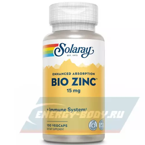  Solaray Bio Zinc 15 mg 100 веган капсул