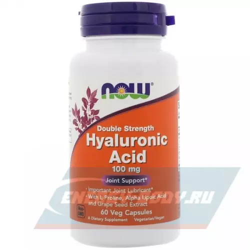 Суставы, связки NOW FOODS Hyaluronic Acid 100 мг 60 капсул