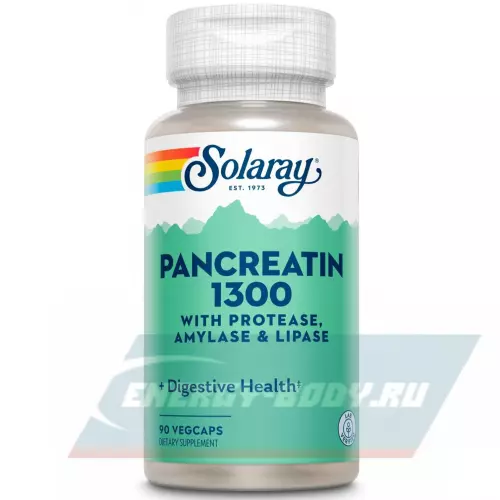  Solaray Solaray, Pancreatin 1300, 90 Capsules 90 вегетарианские капсулы