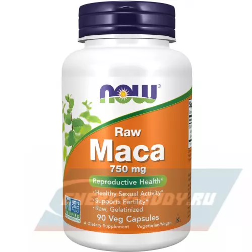  NOW FOODS Raw Maca 750 mg 90 веган капсул