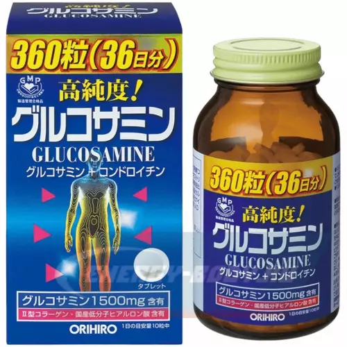 Суставы, связки ORIHIRO Глюкозамин с хондроитином и витаминами 360 таблеток