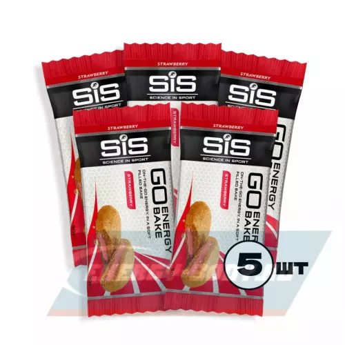 Батончик энергетический SCIENCE IN SPORT (SiS) GO Energy Bake Клубника, 5 x 50 г