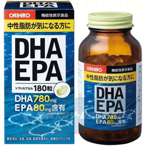 Omega 3 ORIHIRO ДГК (DHA) И ЭПК (EPA) c витамином Е 180 капсул
