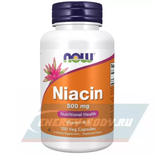  NOW FOODS Niacin 500 mg 100 веганских капсул