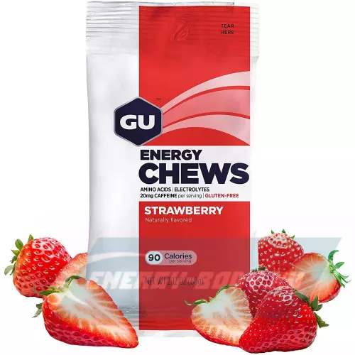 Энергетик GU ENERGY Мармеладки GU Energy Chews Клубника, 4 х 8 конфет