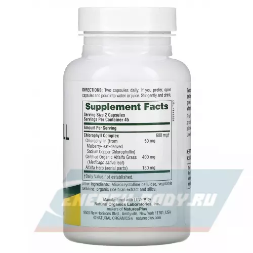  NaturesPlus Chlorophyll Complex 600 mg 90 капсул