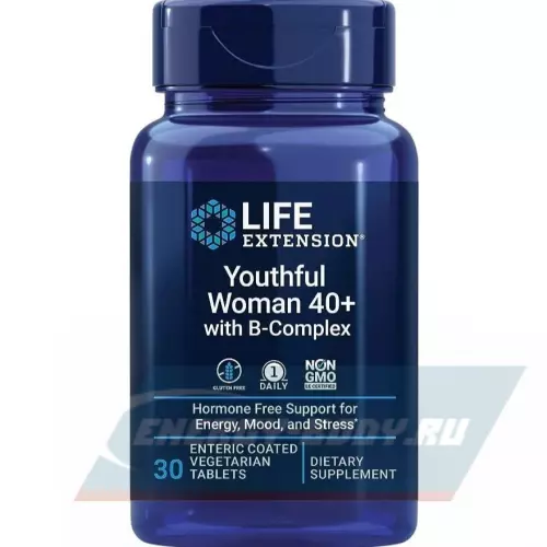  Life Extension Youthful Woman 40+ with B-Complex 30 вегетарианских таблеток