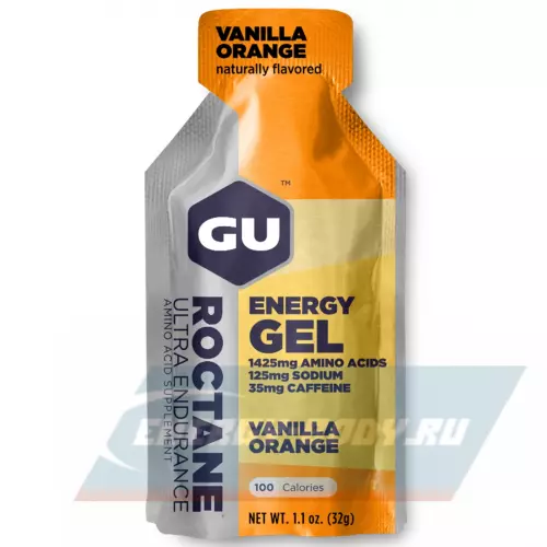 Энергетический гель GU ENERGY GU ROCTANE ENERGY GEL 35mg caffeine Ваниль-Апельсин, 1 стик x 32 г