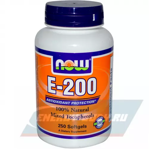  NOW FOODS E-200 134 мг (200 IU) 100 гелевых капсул