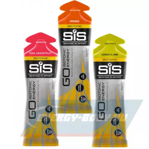 Энергетический гель SCIENCE IN SPORT (SiS) GO Isotonic Energy Gels Апельсин, Лимон-Лайм, Розовый грейпфрут, 3 x 60 мл Микс