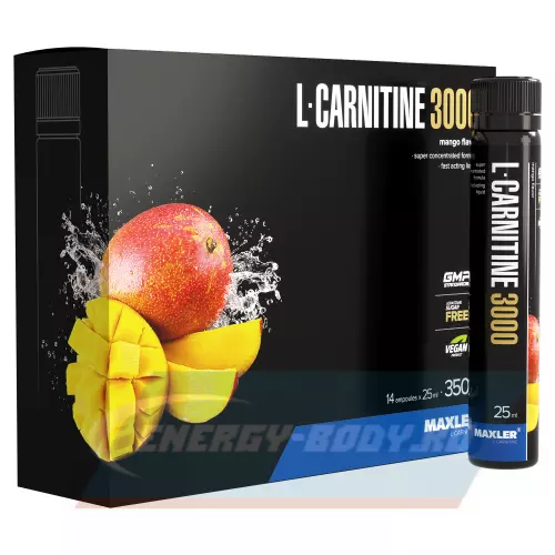 L-Карнитин MAXLER L-Carnitine 3000 Манго, 14 x 25 мл