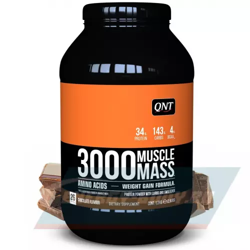 Гейнер QNT MUSCLE MASS 3000 Шоколад, 1300 г