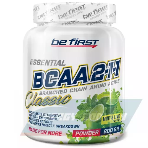 ВСАА Be First BCAA Classic Powder 2:1:1 Мята - Лайм, 200 г