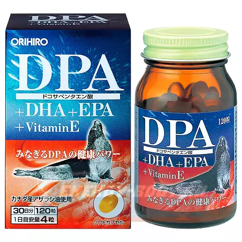 Omega 3 ORIHIRO DPA+DHA+EPA Омега-3 жирные кислоты 120 капсул