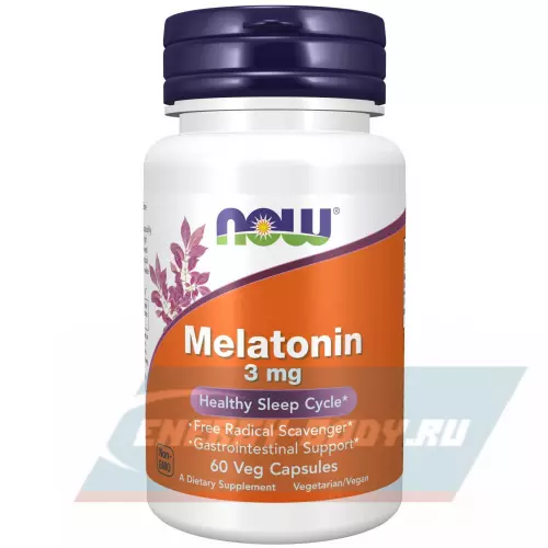  NOW FOODS Melatonin 3 mg Нейтральный, 60 веган капсул