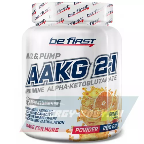  Be First Arginine AKG 2:1 (AAKG) powder (аргинин альфа-кетоглутарат) Апельсин, 200 г