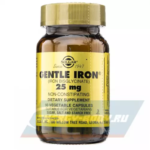 Минералы Solgar Gentle Iron бисглицинат (25 мг) 90 капсул