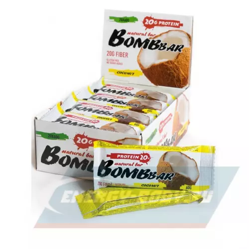 Батончик протеиновый Bombbar Protein Bar Кокос, 20 x 60 г