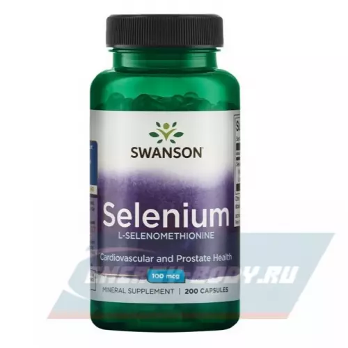 Минералы Swanson Selenium Нейтральный, 200 капсул