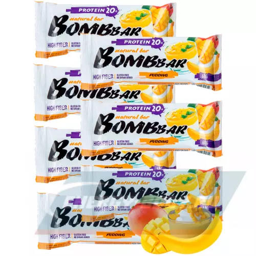 Батончик протеиновый Bombbar Protein Bar Пудинг с ароматом манго и банана, 7 x 60 г
