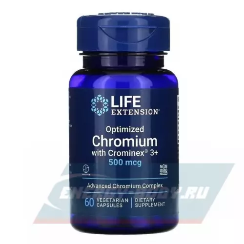 Минералы Life Extension Optimized Chromium with Crominex 3+ 500 mcg 60 вегетарианских капсул