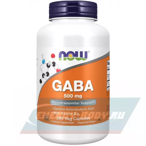  NOW FOODS GABA 500 mg with Vitamin B6 200 капсул