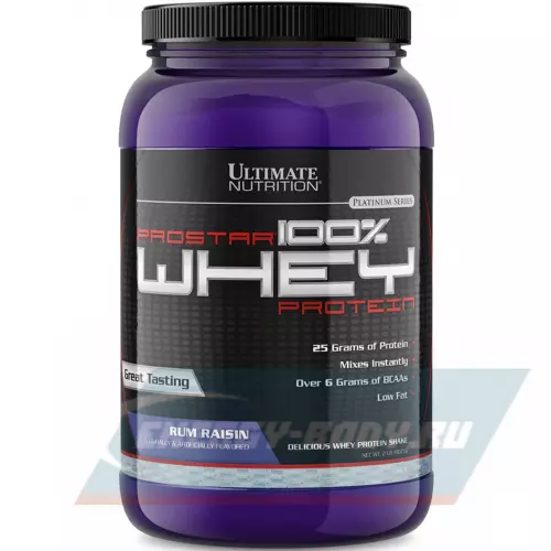  Ultimate Nutrition Prostar Whey Ром с изюмом, 907 г + шейкер