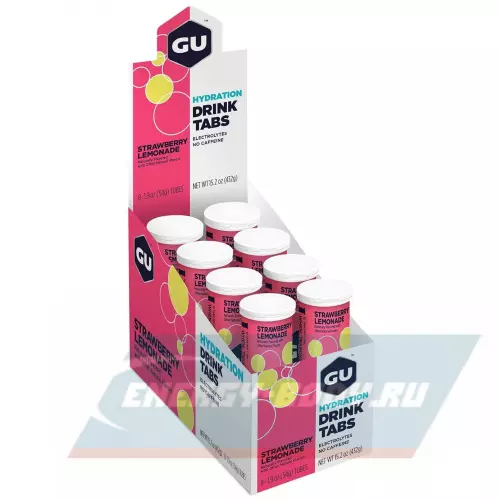  GU ENERGY GU HYDRATION DRINK TABS Клубничный лимонад, 8 туб