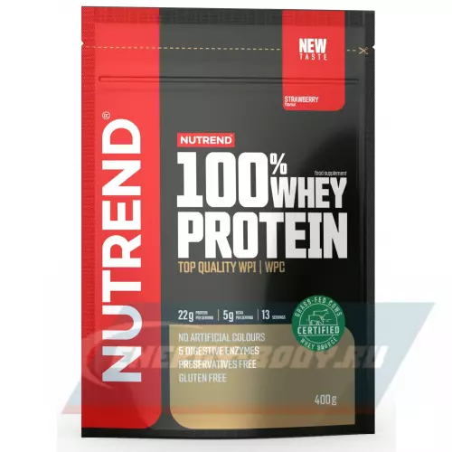  NUTREND 100% WHEY PROTEIN Клубника, 400 г