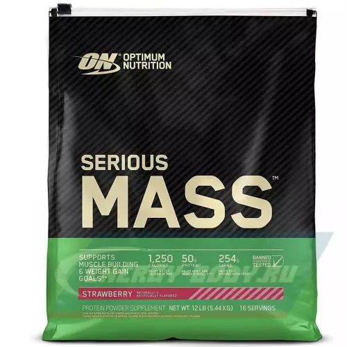 Гейнер OPTIMUM NUTRITION Serious Mass Клубника, 5455 г