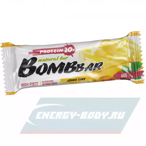 Батончик протеиновый Bombbar Protein Bar Лимонный торт, 12 x 60 г