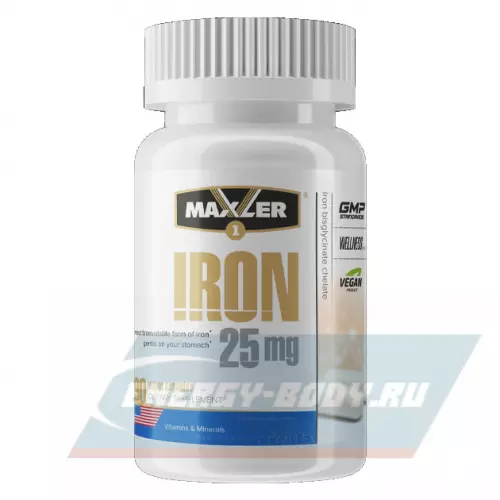 Минералы MAXLER Iron 25 mg Нейтральный, 90 вегетарианские капсулы