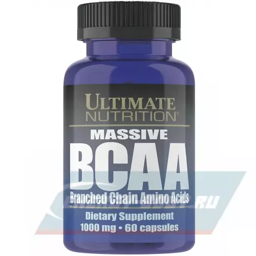 ВСАА Ultimate Nutrition Massive BCAA 1000 мг нейтральный, 60 капсул