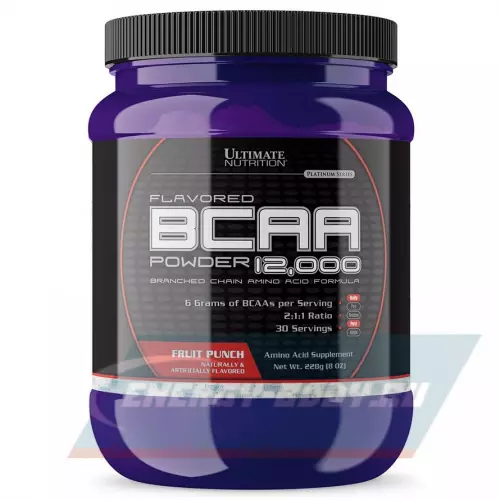 ВСАА Ultimate Nutrition Flavored BCAA 12000 Powder 2:1:1 Фруктовый пунш, 228 г
