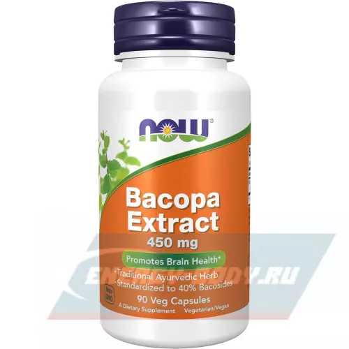  NOW FOODS Bacopa Extract 450 mg 90 веган капсул