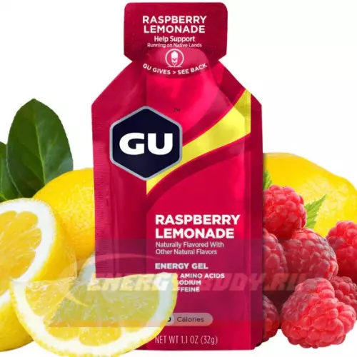 Энергетический гель GU ENERGY GU ORIGINAL ENERGY GEL no caffeine Малиновый лимонад, 5 стика x 32 г