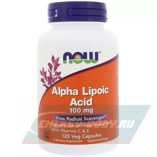 NOW FOODS Alpha Lipoic Acid – Альфа-липоевая кислота 100 mg 120 Вегетарианские капсул
