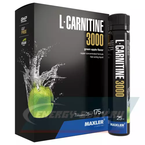 L-Карнитин MAXLER L-Carnitine 3000 Зеленое яблоко, 7 x 25 мл