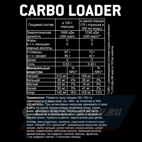 Углеводная загрузка SPONSER CARBO LOADER 1200 г, Цитрус-Апельсин