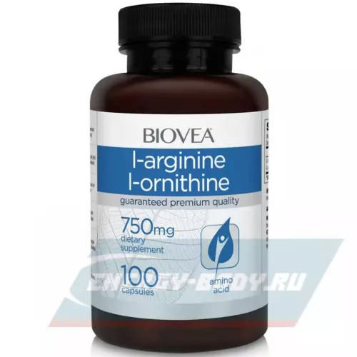  Biovea L-ARGININE / L-ORNITHINE 750 mg 100 капсул